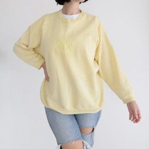 Vintage R&R Pastel Yellow Crewneck with  Logo Sweater